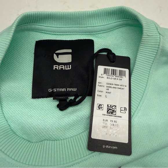 G-Star Raw Mint Crew Neck Sweater Size Large Unisex Street Wear Bold Statement - Picture 5 of 6